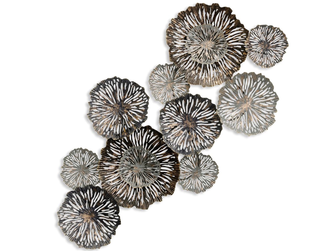 Grey And Gold Metal Flower Wall Decor 28 W X 54 H Steinhafels