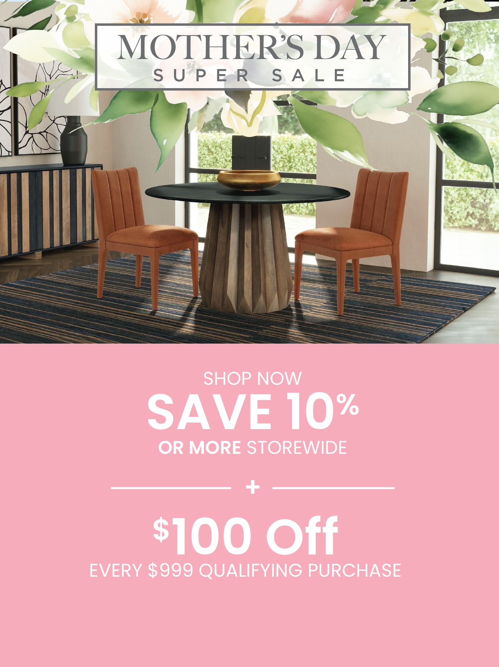 Save 10% + $100 Off Every $999 + 18 Month 0% Finance