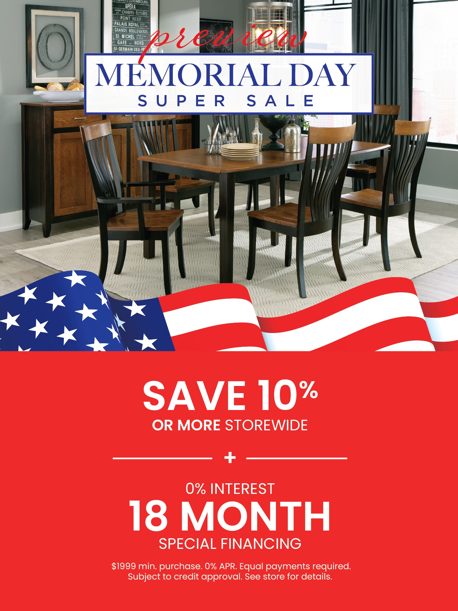 Save 10% and more during our Memorial Day Sale