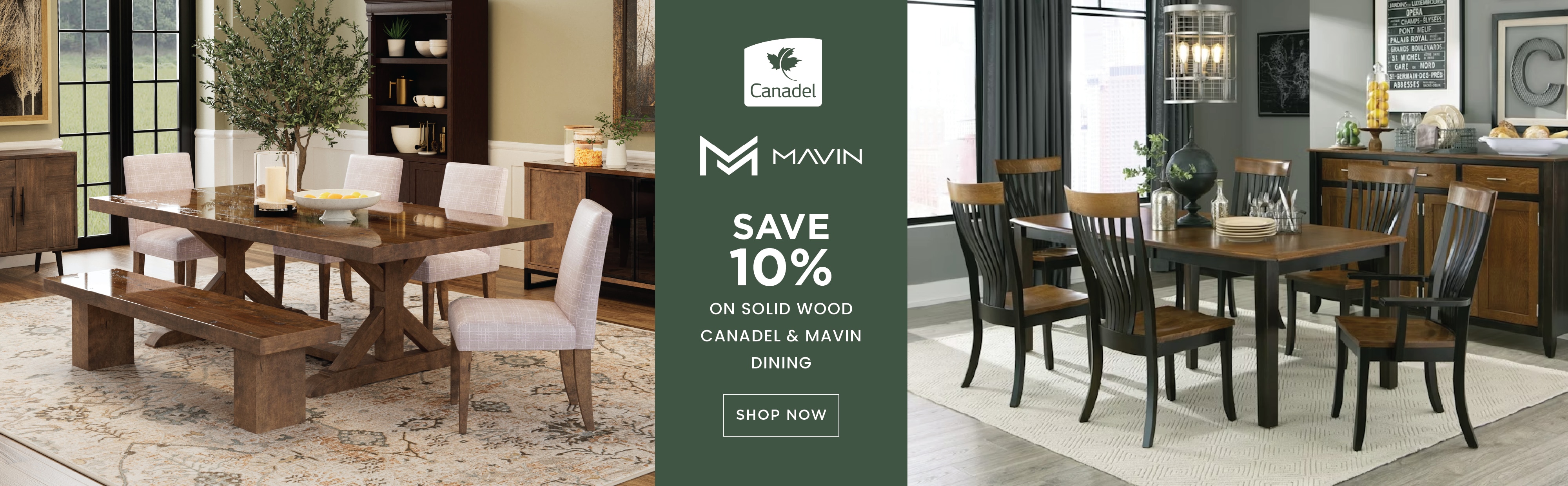 Save 10% on Canadel and Mavin Solid Wood Dining