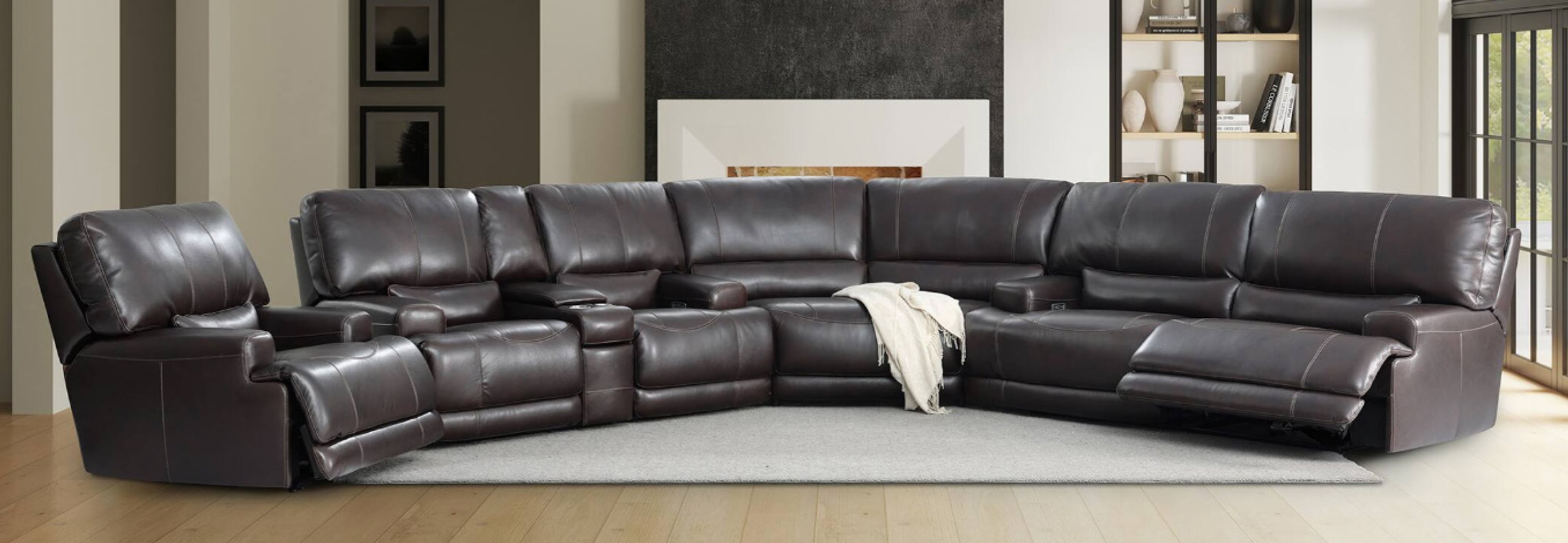 Placier Leather Sectional