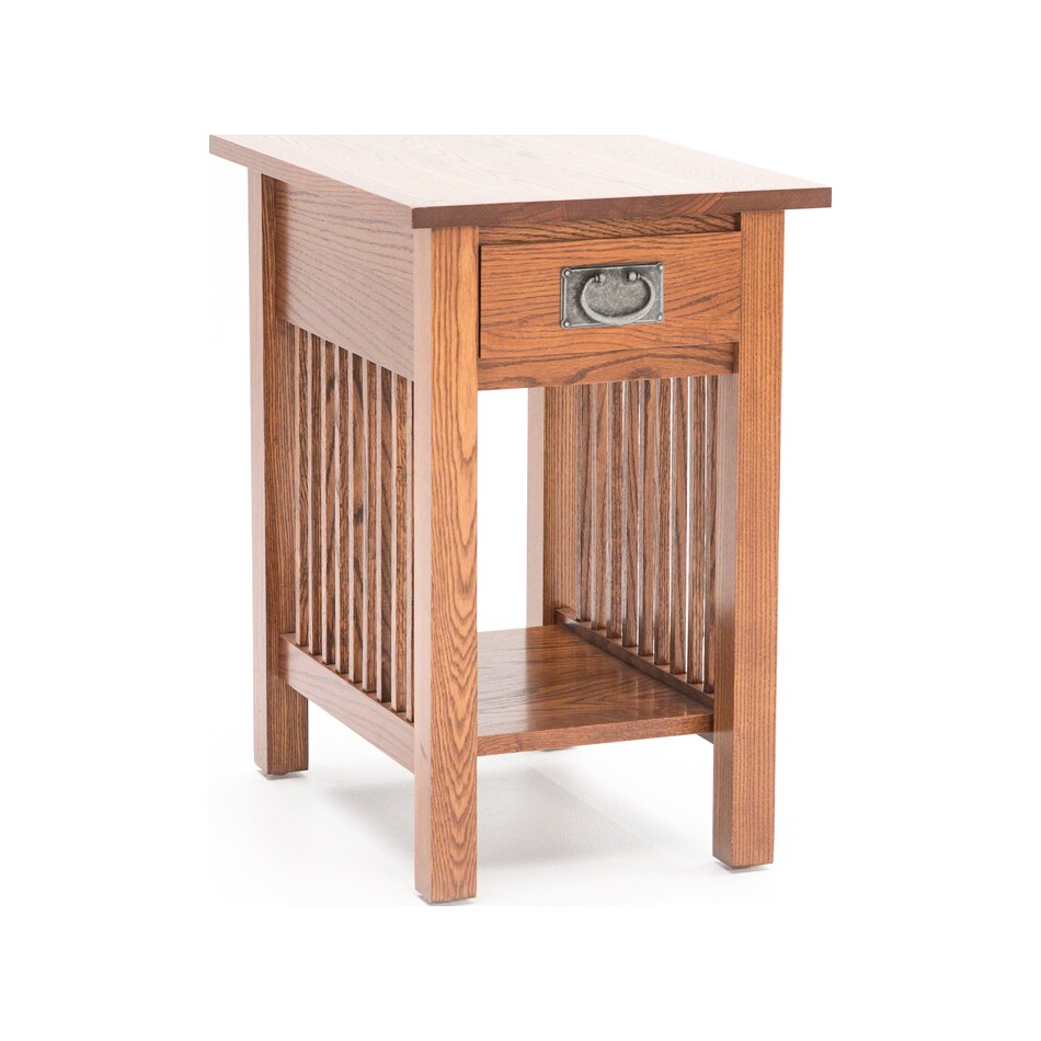 aa laun brown end table   
