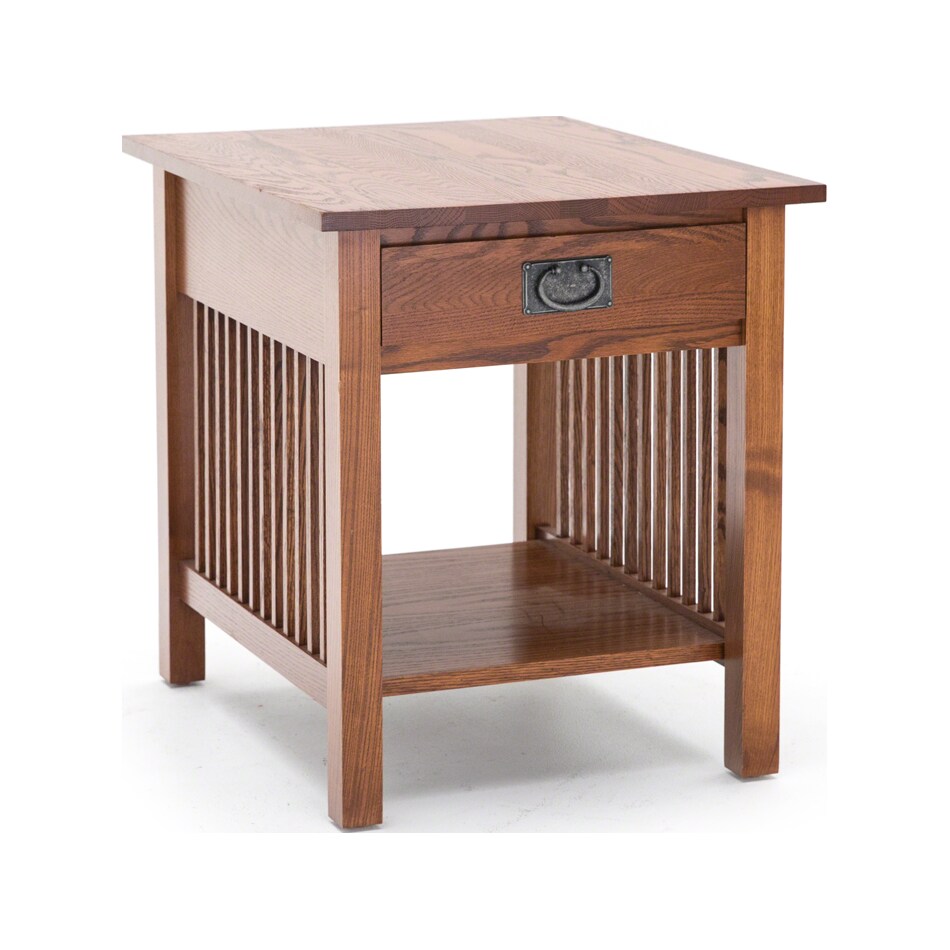 aa laun brown end table   