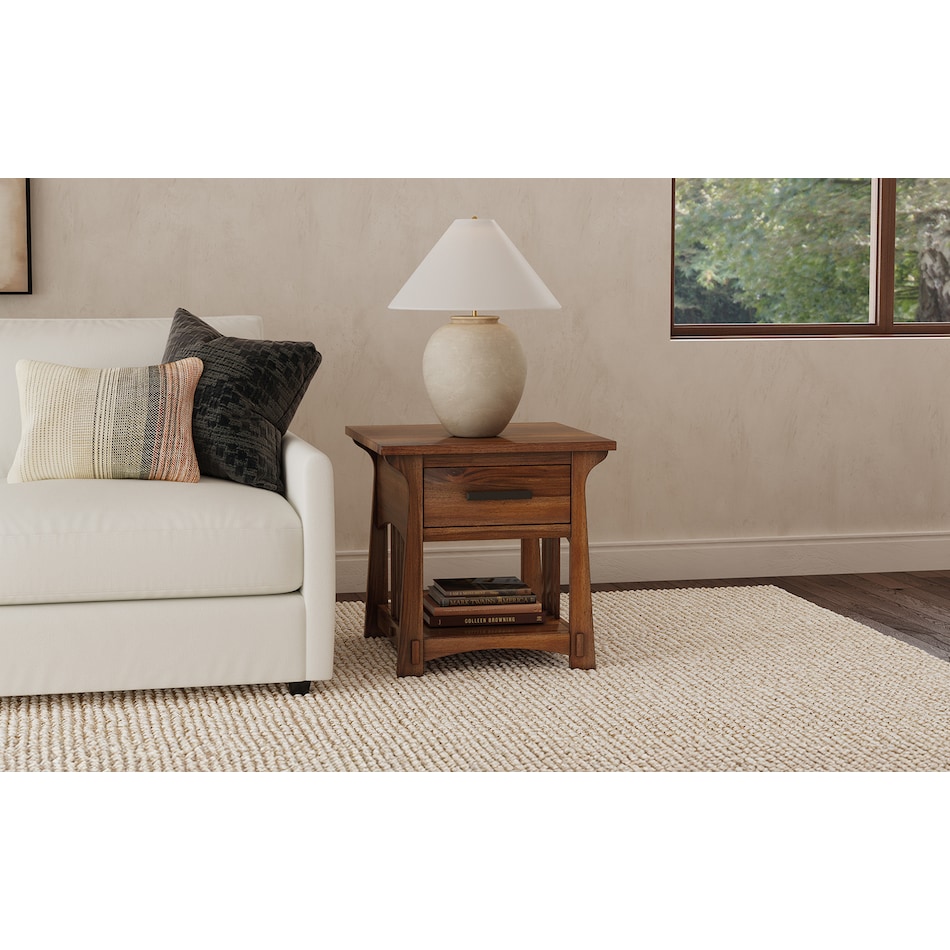 aama brown end table eld  