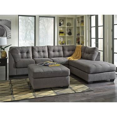 Adler 2-pc. Sectional with Right Chaise in Charcoal