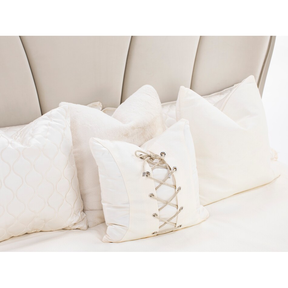 aico cream queen bed package q  