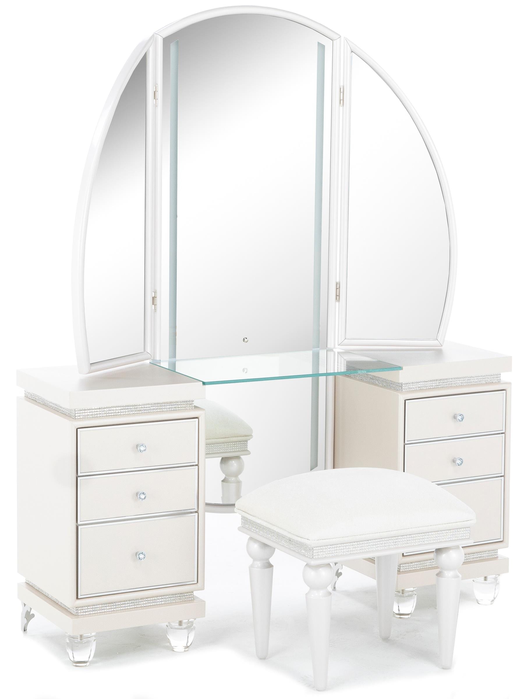 michael amini makeup vanity