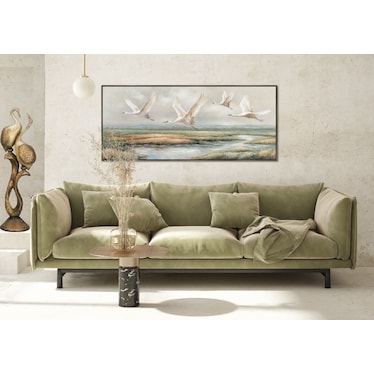 Swan with 2 Egrets Floor Lamp 85"H