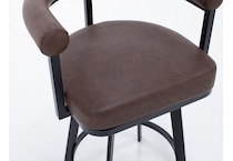 armn black metal   brown pu inch & over bar seat stool   