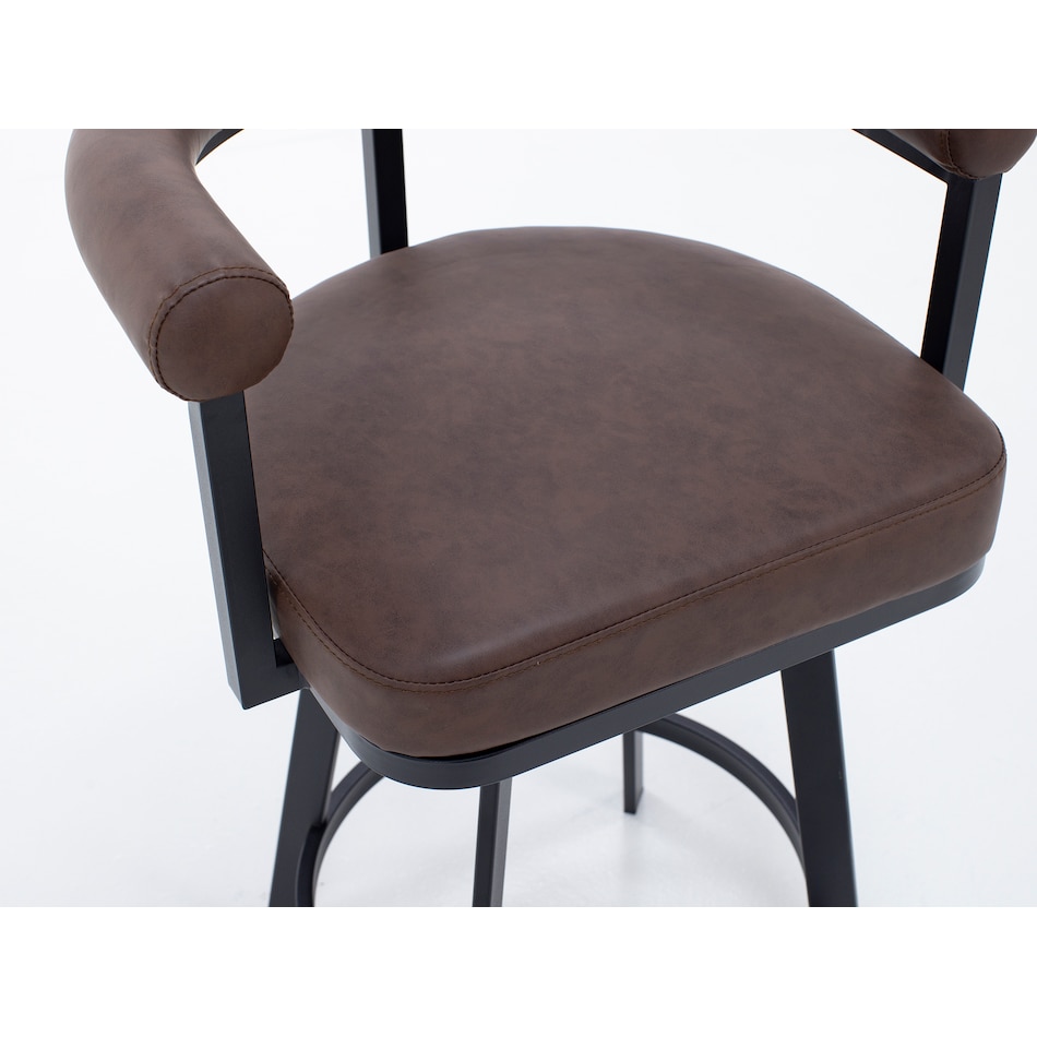armn black metal   brown pu inch & over bar seat stool   
