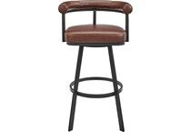 armn black metal   brown pu inch & over bar seat stool   