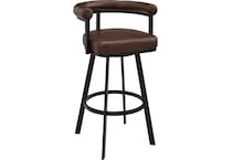 armn black metal   brown pu inch & over bar seat stool   