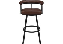 armn black metal   brown pu inch & over bar seat stool   