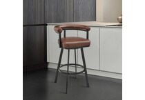 armn black metal   faux brown inch & over bar seat stool   
