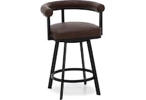 armn black metal   faux brown inch & over bar seat stool   