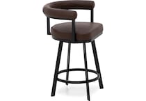 armn black metal   faux brown inch & over bar seat stool   