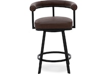 armn black metal   faux brown inch & over bar seat stool   