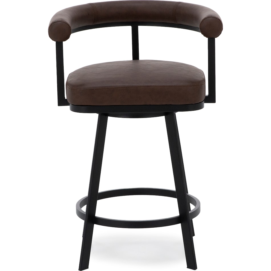 armn black metal   faux brown inch & over bar seat stool   