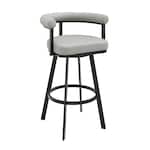 armn black metal   light grey pu inch & over bar seat stool   