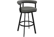armn black metal   light grey pu inch & over bar seat stool   