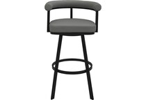 armn black metal   light grey pu inch & over bar seat stool   