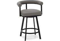 armn black metal   light grey pu inch & over bar seat stool   