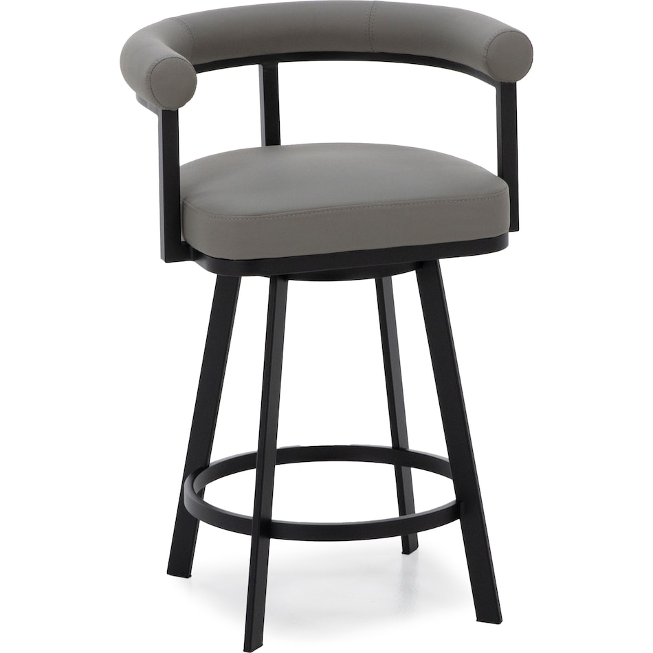 armn black metal   light grey pu inch & over bar seat stool   
