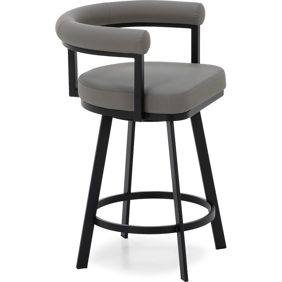 armn black metal   light grey pu inch & over bar seat stool   