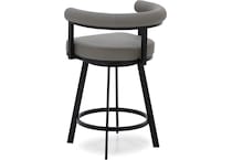 armn black metal   light grey pu inch & over bar seat stool   