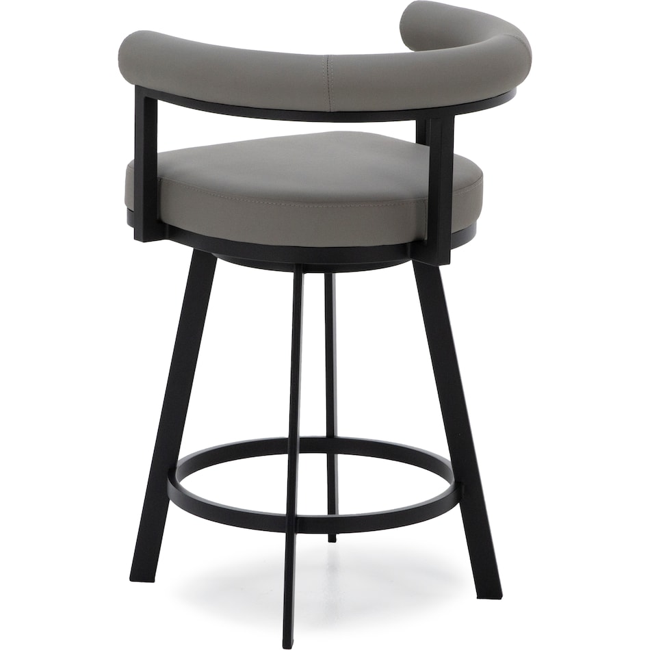 armn black metal   light grey pu inch & over bar seat stool   