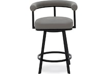armn black metal   light grey pu inch & over bar seat stool   