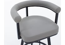 armn black metal   light grey pu inch & over bar seat stool   