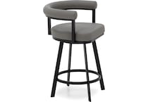 armn black metal   light grey inch & over bar seat stool   