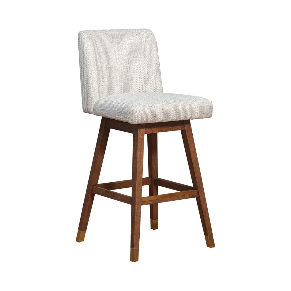 armn brown oak   beige inch & over bar seat stool   