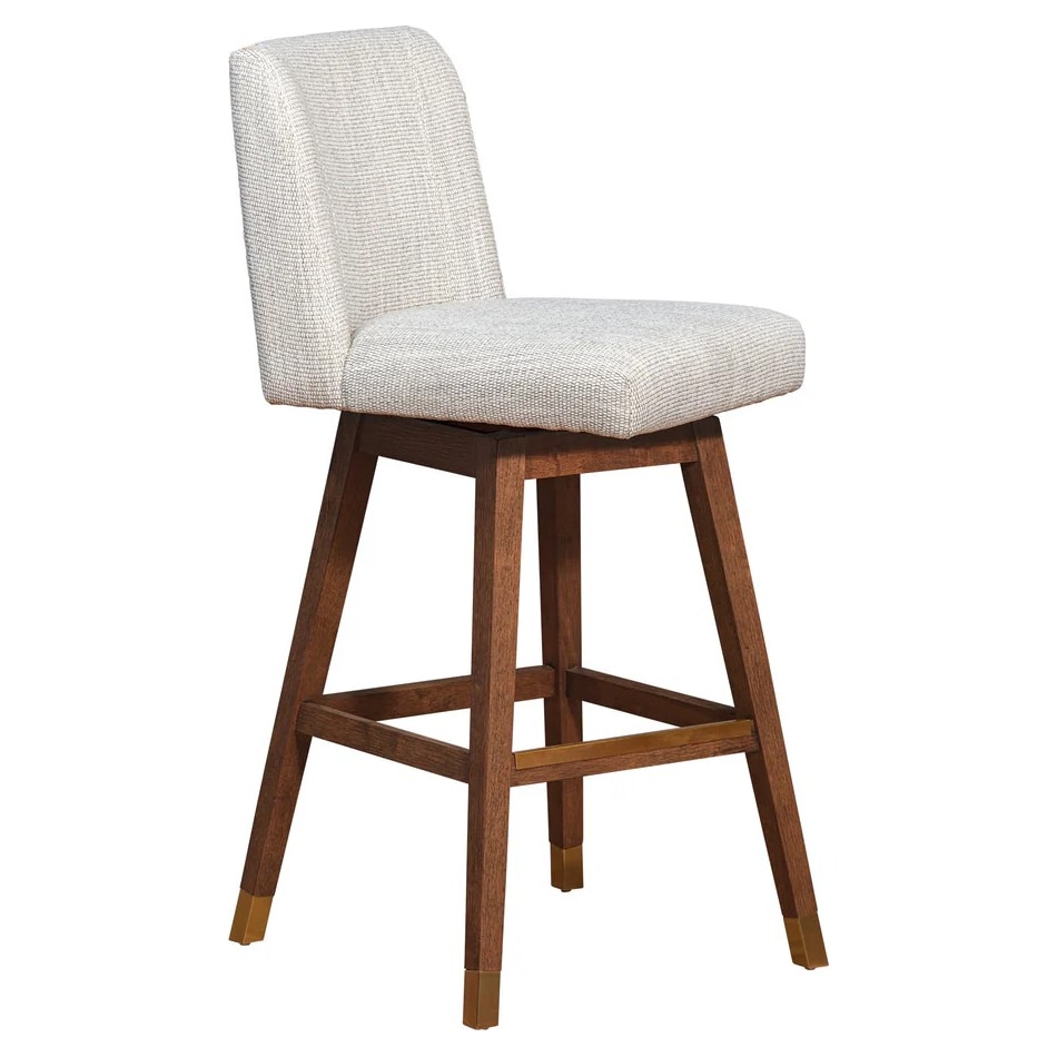 armn brown oak   beige inch & over bar seat stool   