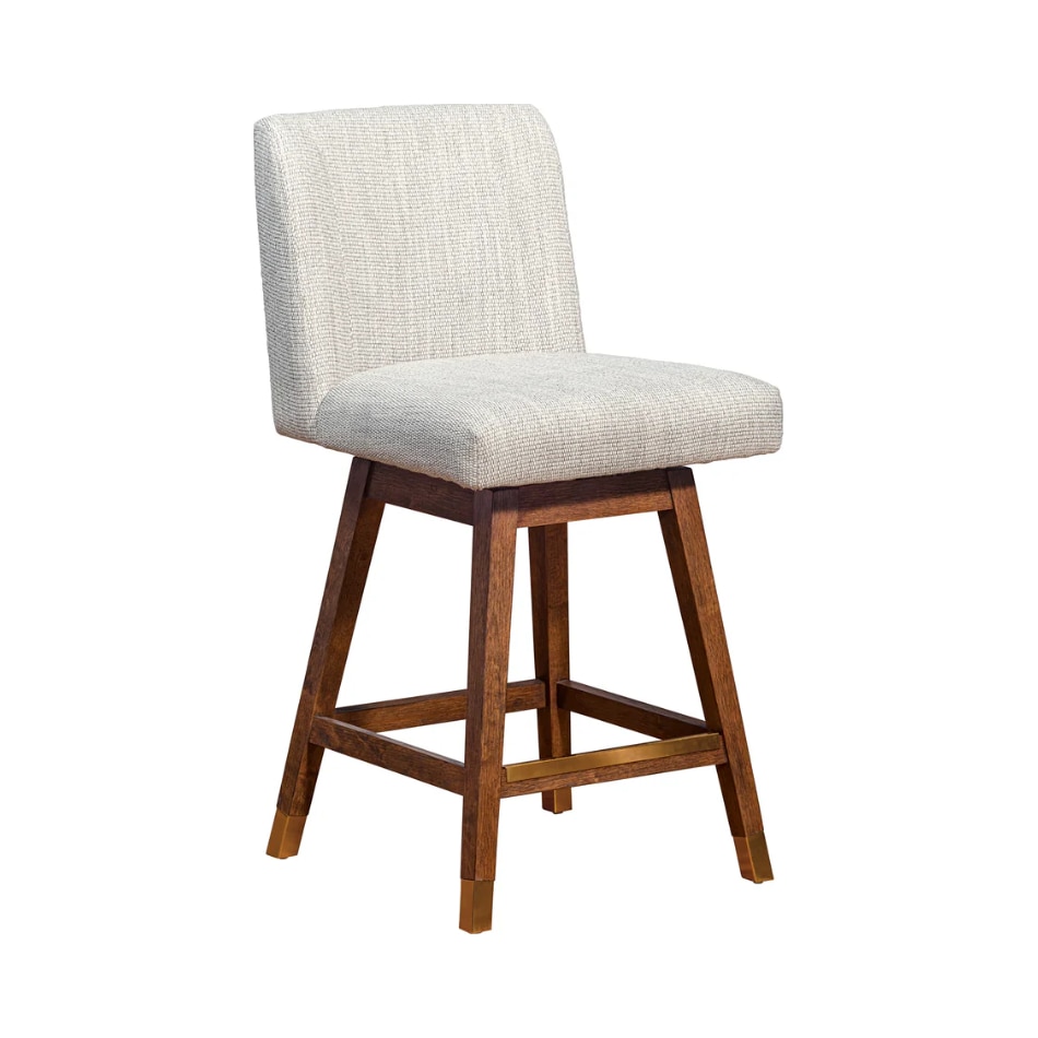 armn brown oak   beige inch & over bar seat stool   