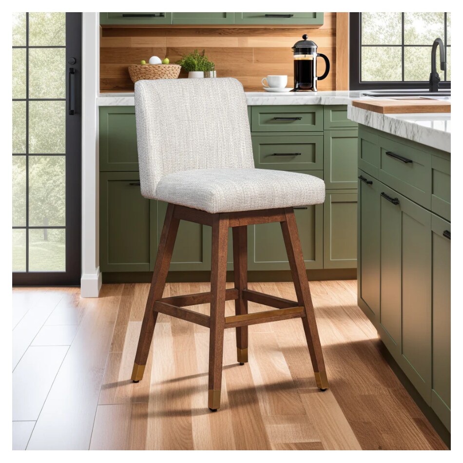 armn brown oak   beige inch & over bar seat stool   