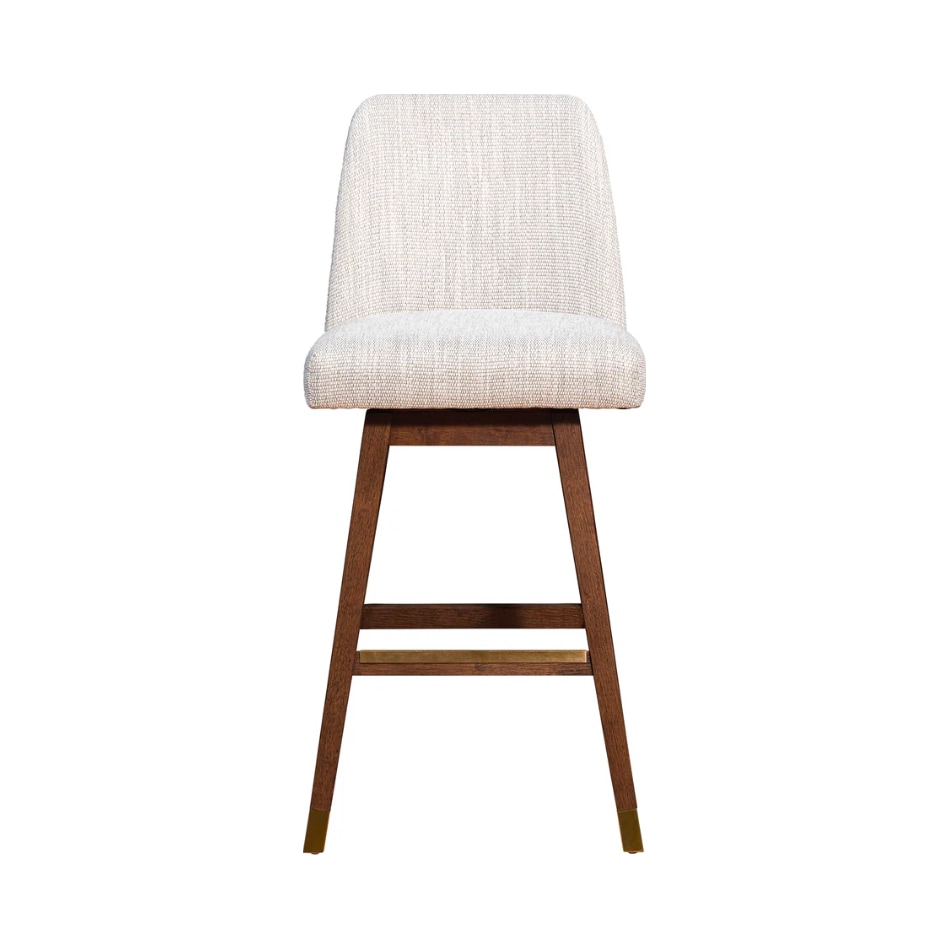 armn brown oak   beige inch & over bar seat stool   