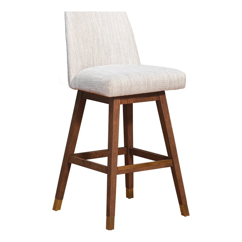 armn brown oak   beige inch & over bar seat stool   