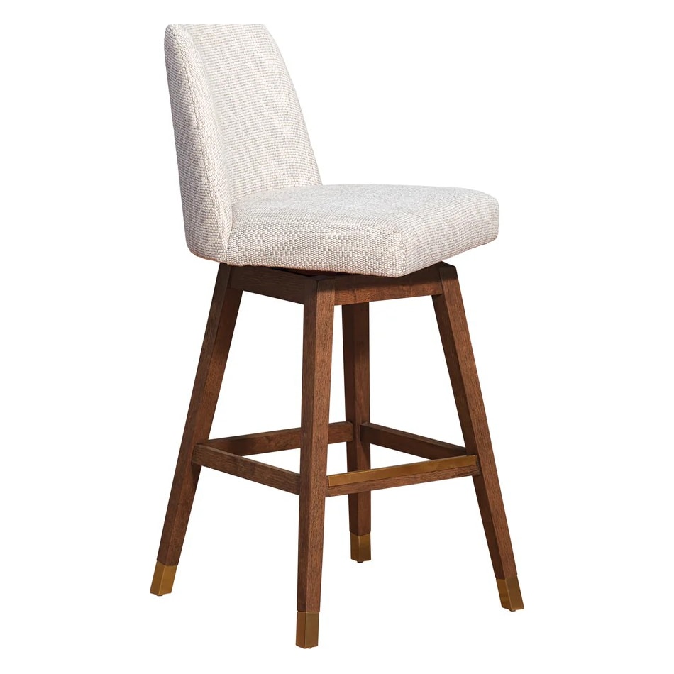 armn brown oak   beige inch & over bar seat stool   