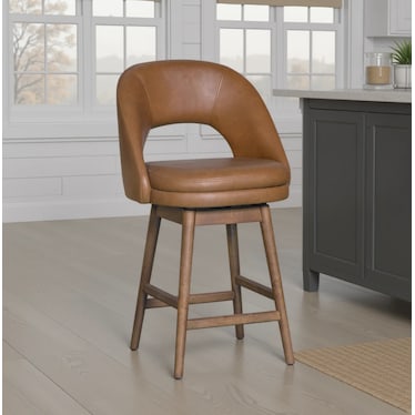 Adrian Faux Leather Swivel Stool