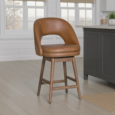 Adrian Faux Leather Swivel Stool