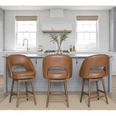 Adrian Faux Leather Swivel Stool