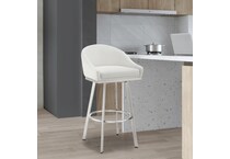 armn stainless steel   white inch & over bar seat stool   