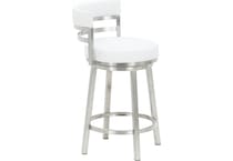 armn stainless steel   white inch & over bar seat stool   