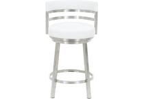 armn stainless steel   white inch & over bar seat stool   
