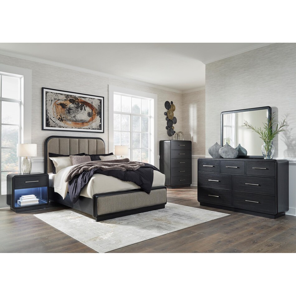 ashley furniture black single drawer lifestyle image   