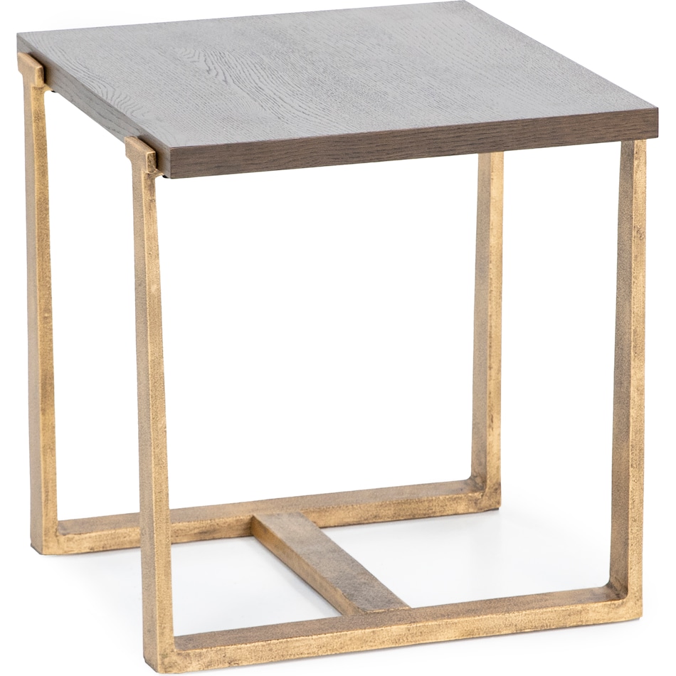 ashley furniture brown top antiqued gold base end table cpr  