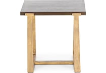 ashley furniture brown top antiqued gold base end table cpr  