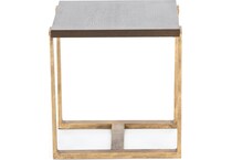 ashley furniture brown top antiqued gold base end table cpr  